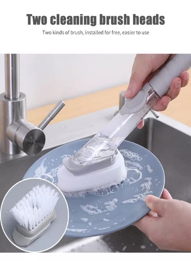CRIYALE Automatic Soap Dispenser Sink Sponge Brush Liquid Washing Refill Long Dish Bowl Scrub Kitchen Vessels Dish Cleaning Scrubber (Pack of 1) - Image 4